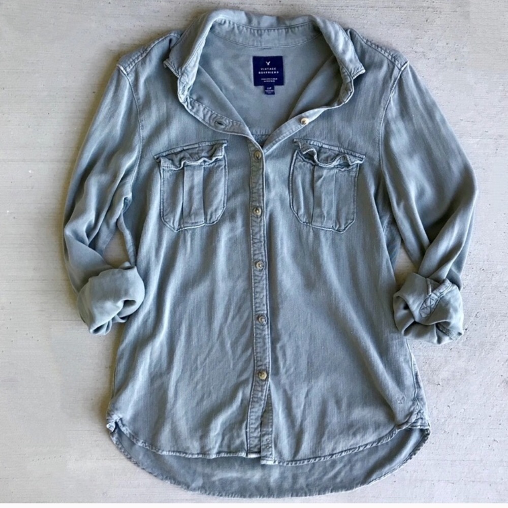 American eagle super soft tencel button up